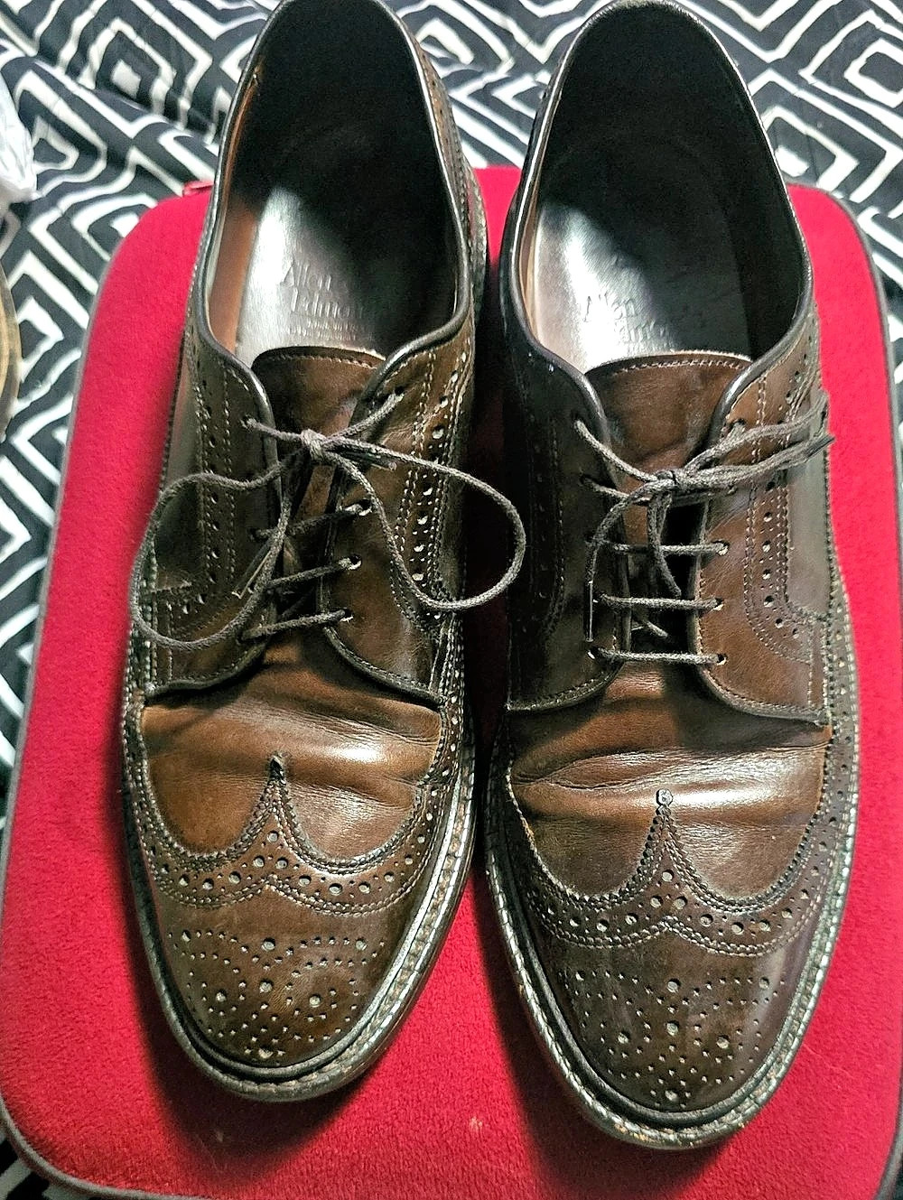 Allen Edmonds MacNeil Longwing Brogue Oxford Men's Brown Leather Wingtip Oxfords